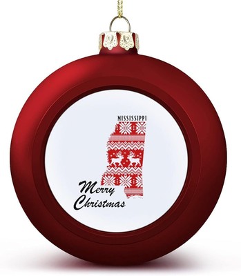 Mississippi Christmas Ball Ornament, US State Map Ornament,Mississippi Ball Orna