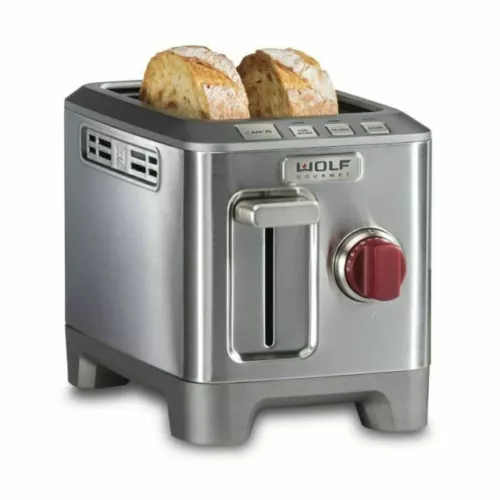 Wolf Gourmet WGTR152S 2 Slice Toaster - Red Knob