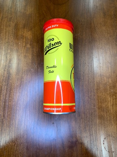 Wilson Championship 100 Year Anniversary Tennis Balls Metal Can 2 White Felt - Picture 3 of 6