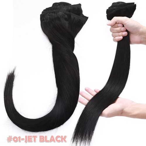 Extensiones de cabello 100% humano con clip grueso brasileño en doble trama Remy EE. UU. - Imagen 25 de 173