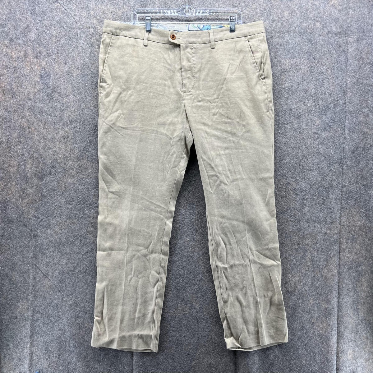 Tommy Bahamas Pants Men 36x30 Adult Khaki Tan Beige Chino Peated Linen  Casual