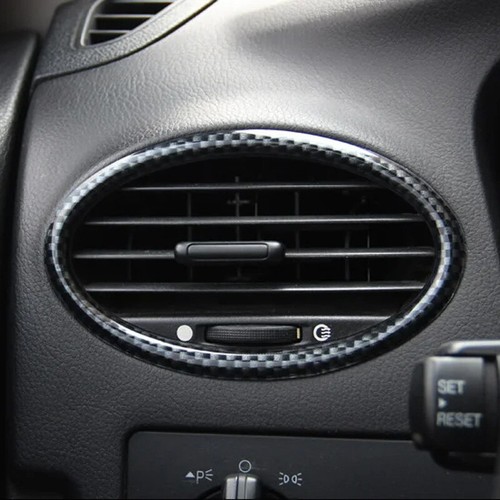 4X New Carbon Fibre Air Con Outlet Vent Surround Trim Frame For Ford Focus MK2 - Picture 3 of 6