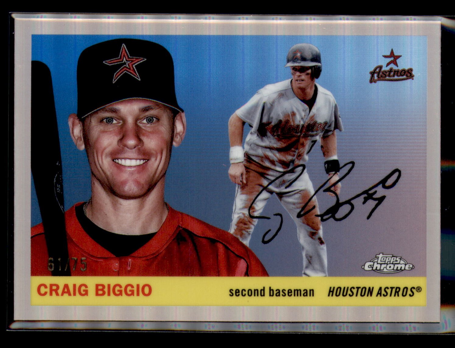 2025 Topps Chrome Platinum #402 Craig Biggio Rose Gold Refractors #/75