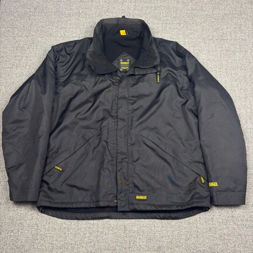 DeWalt Jacket Mens XL Industrial Workwear Black Water Resistant Site Coat - product listing photo