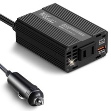 BESTEK 150W Car Inverter - DC12V to AC100V Converter - USB-C PD 30W and USB-A QC
