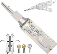 Key Decoder 2 In 1 Portable Lock Picking Set Hook And Pickup Tool Kit Ergonomic