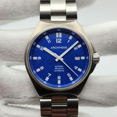 Archimede Outdoor Protect Mens Hardened Case w/ Blue Dial Automatic Watch - READ