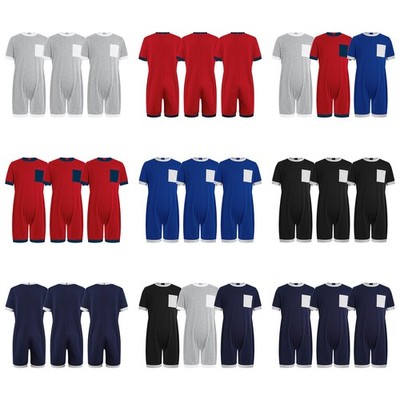 Kids Sleepwear Costume Romper 3pcs Jumpsuit Short Sleeve Boys Overalls Bodysuit