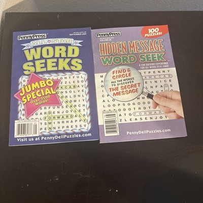 Penny Press Word Seek, September 2025 (2) New. All Stars And Hidden Message