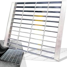 Galvanized Steel Drain Grate with Lip 16x16 in, B-Class 28100 lbs Heavy-Duty ...