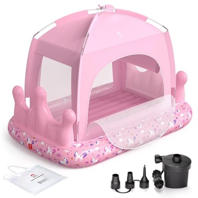 Princess Inflatable Toddler Bed with Tent & Pump - Perfect for Travel & Sleepove