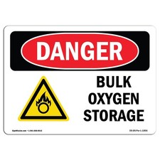 OSHA Danger Bulk Oxygen Storage Sign Aluminum for Business Warehouse USA Made