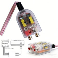 Level Car Speaker High to Low Impedance Converter 2 Channel RCA Line Out