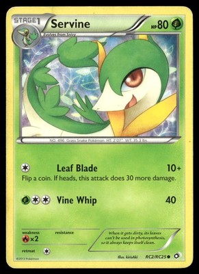 Servine RC2/RC25 Holo Common Legendary Treasures: Radiant Collection Pokemon DMG