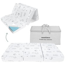 Trifold Pack and Play Mattress, 38x26 Dual-Sided Memory Foam Pack N Play Matt...