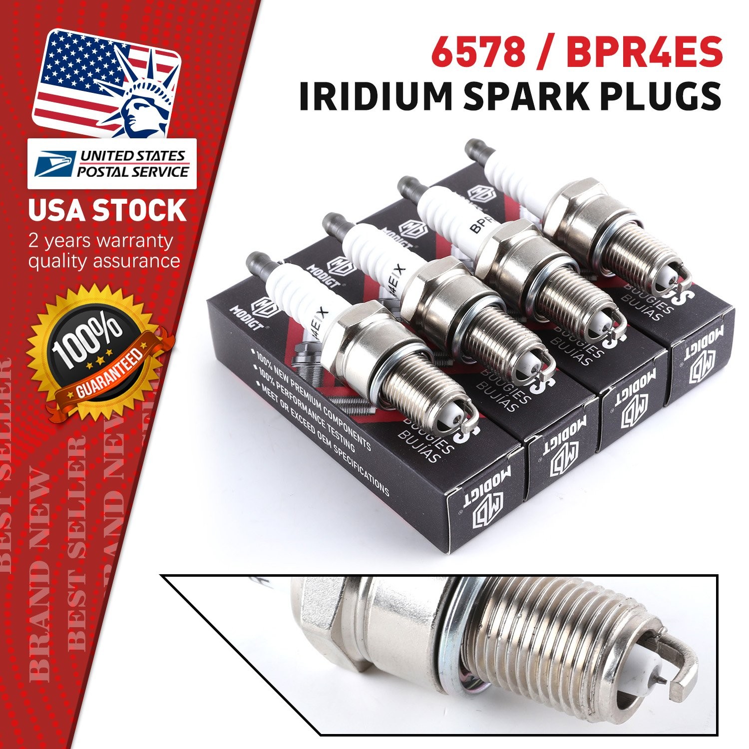 4Pcs For NGK Laser Iridium Spark Plugs OEM #BPR4ES Premium Set 6578 Replace