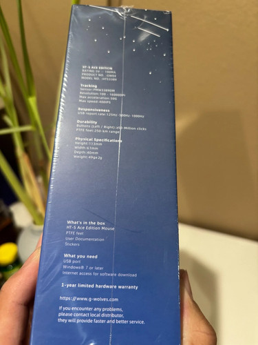 Gwolves Hati HTS Mouse da gioco cablato a nido d'ape leggero, NUOVO E SIGILLATO - Foto 3 di 5