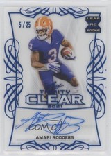 2021 Leaf Trinity Clear Auto Platinum Foil /25 Amari Rodgers #CA-AR1 Auto 13sf