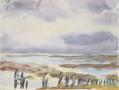 Ewald Becker-Carus 1902-1995/watercolour 1951 Saintes-Maries-de-la-Mer French Riviera