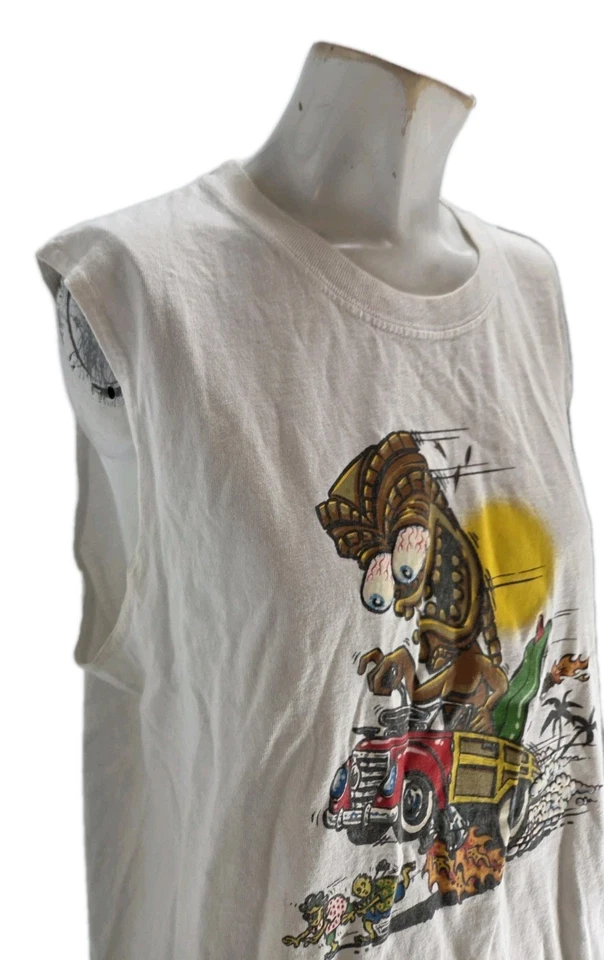 Мужская рубашка Extreme Limit большая винтажная Y2K Ed Roth графическая футболка без рукавов - Изображение 3 из 4