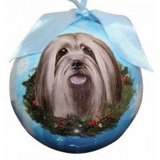 E S Pets Christmas Ball Ornament - Lhasa Apso