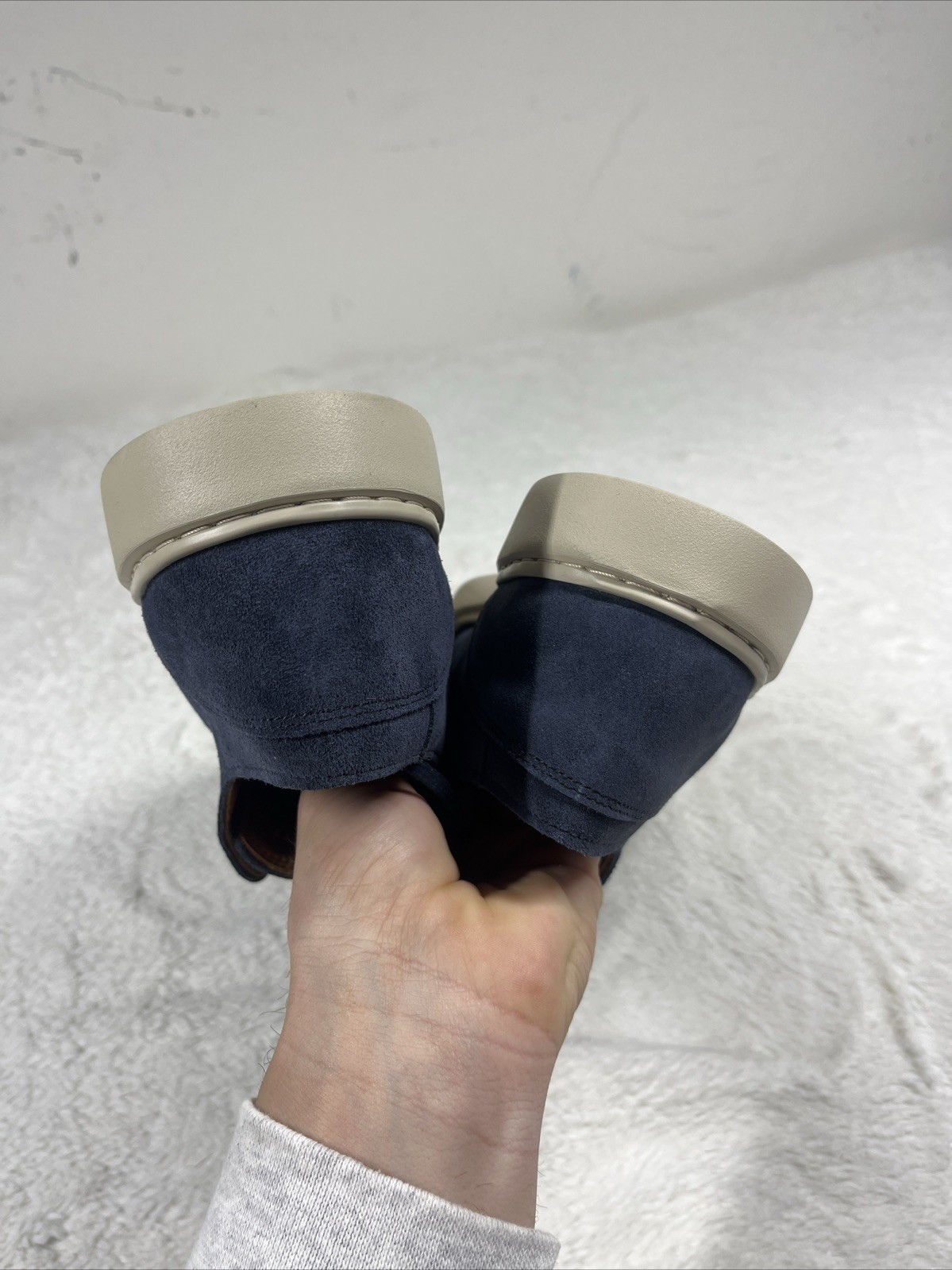 SAOLA Allen Edmonds "HENDERSON" Sneakers Derby Uomo LACCIATE 9.5 D Blu Navy Scamosciato