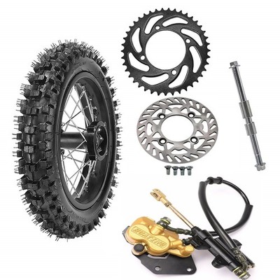 12mm Rear 80/100-12 Wheel Tire Rim Disc Brake pit Bike Apollo SSR SDG CRF50 125
