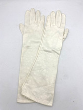 Vintage Hansen Faux Leather White Long Gloves 1960's Mod