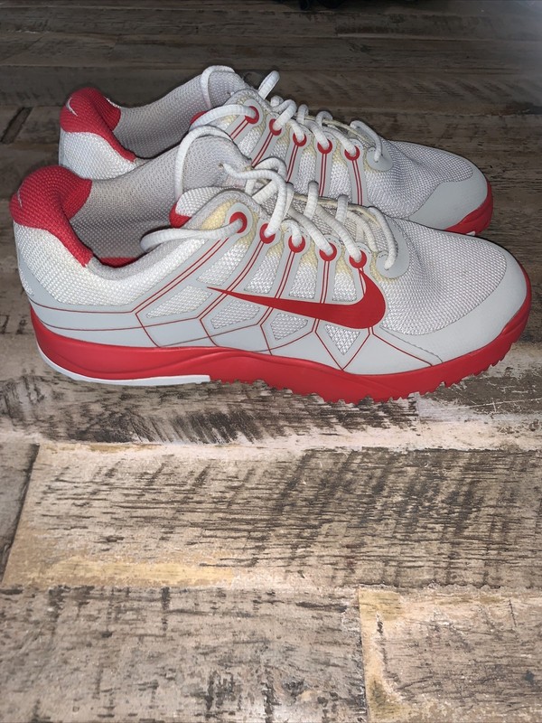 Nike Golf Shoes Youth - 3Y Boys Air Range Junior - Red, White, & Gray.