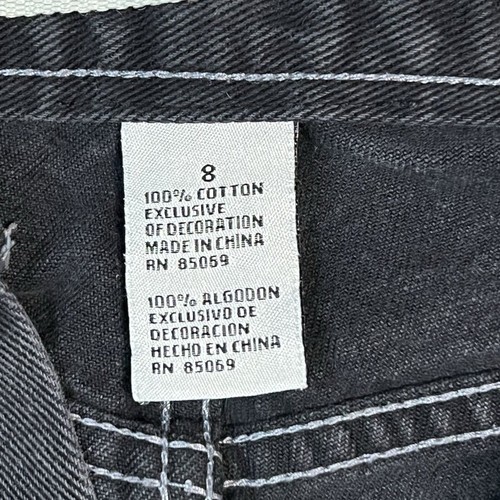 Deadstock Y2K Paco Jeans Boys YOUTH Sz 8 Black Denim Baggy Carpenter Pants - Picture 2 of 13