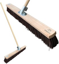 36" Extra Large Outdoor Broom Heavy Duty Wide Stiff Garden Sweeping Brush