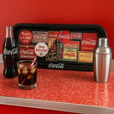 1995 Coca-Cola Vintage Tin Tray Collage Design 19x8.5 Serving FREE SHIPPING