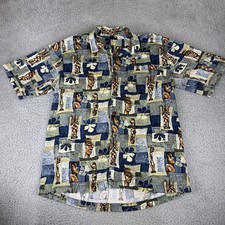 Vintage Billabong Hawaiian Button Down Shirt Size Large Statues