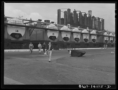 Tulsa Oklahoma Mid-Continent Refinery Workers Leaving Noon Shift 1942