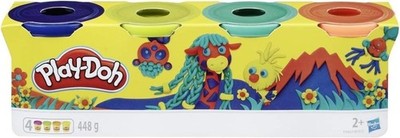 Play-Doh Wild 4er Set, 4 x 112g Dosen Modelliermasse in besonderen Farben, Baste