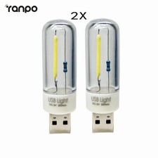 2 Pack USB LED Camping Lamp 5V Night Light   Warm White or Cold White