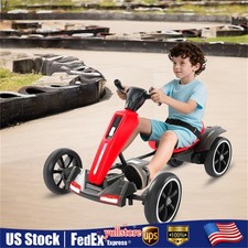 Children Kids Foldable Electric Go Kart w/ Bluetooth LED Light Seat Adjustable
