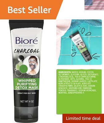 Oil-Free Charcoal Whipped Mask - 4 Oz Deep Cleansing, Hypoallergenic Formula