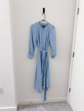 J. Crew Light Blue Handkerchief Hem Midi Shirtdress