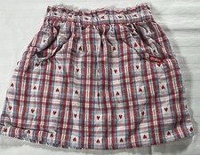 Oshkosh Vintage Skirt Red Plaid with Hearts Size 4 100 Cotton Made in USA