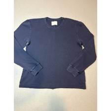 Citizens of Humanity Waffle Knit Crewneck Medium Navy Made in USA SAMPLE NWOT