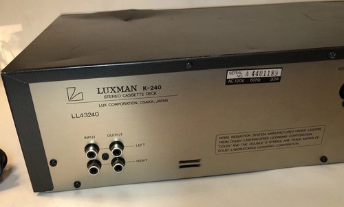 Luxman Cassette Deck K-240 Japan Parts Or Repair Please Read - Picture 6 of 15