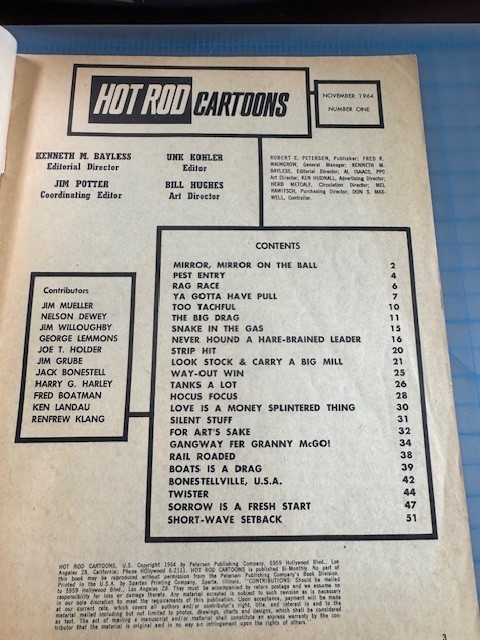 CB-008 HOT ROD CARTOONS, First Issue, November 1964, Classic Automotive Humor