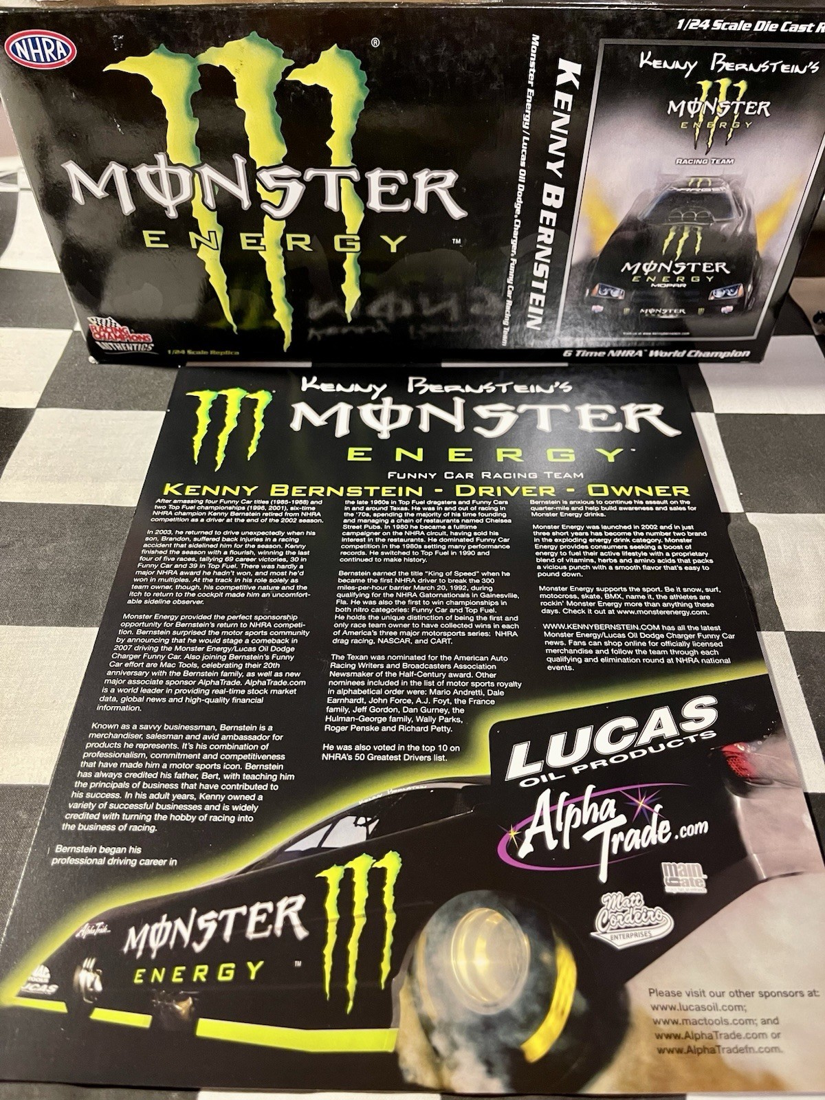 Racing Champions 2007 Monster Energy Kenny Bernstein Fuel F/C NHRA With Handout