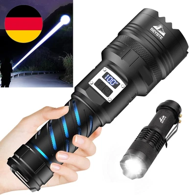 BEYSTE Taschenlampe LED Aufladbar, LED Taschenlampe Extrem Hell 600000 Lumen, Starke Ta