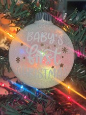 Handmade Baby's First Christmas Blue/Boy Ornament Shatterproof Disc NEW