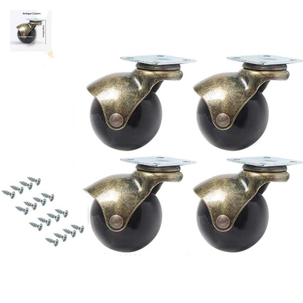 MöBelrollen Gummi 50Mm 360° Drehbar Lenkrollen Tellerrollen FüR MöBel,Wagen-image