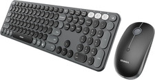 seenda Wireless Bluetooth Keyboard and Mouse Combo, COE202 Round Cute Keycaps, 3