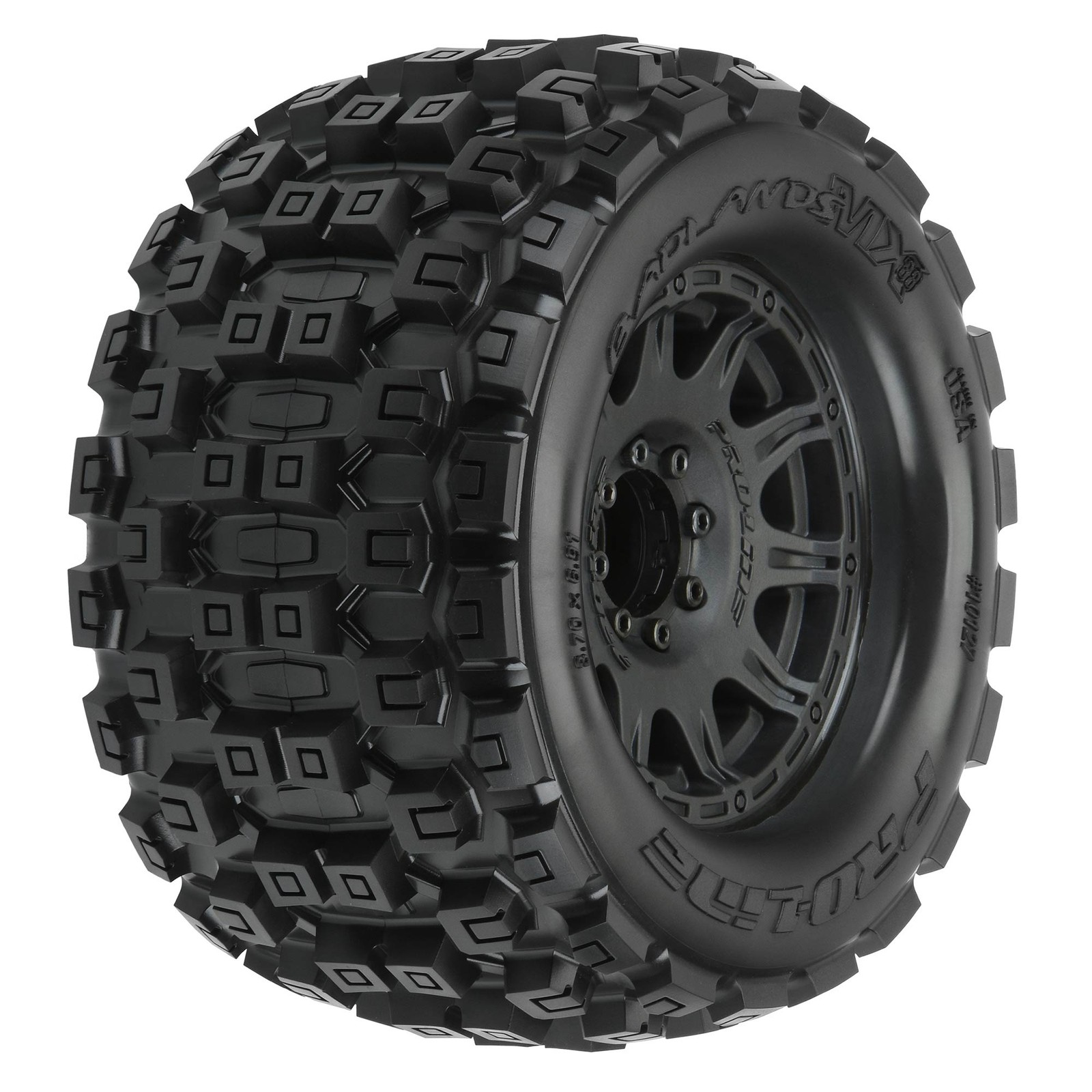 Pro-Line Racing Badlands MX38 3.8 MTD Raid 8x32 17mm MT F/R 