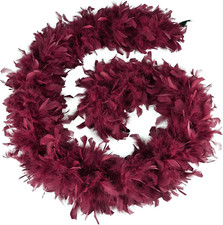 Wine Red Feather Boa - 45G 2 Yards Turkey Boas Feathers for Party Bulk Wedding C